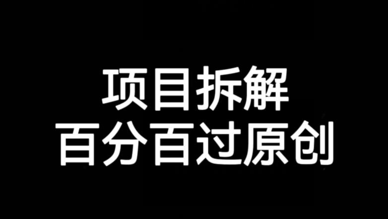 项目拆解赛道百分百过原创【揭秘】_泡桐学堂