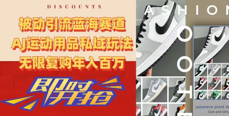 被动引流蓝海赛道，AJ运动用品私域玩法，无限复购年入百万【揭秘】_泡桐学堂