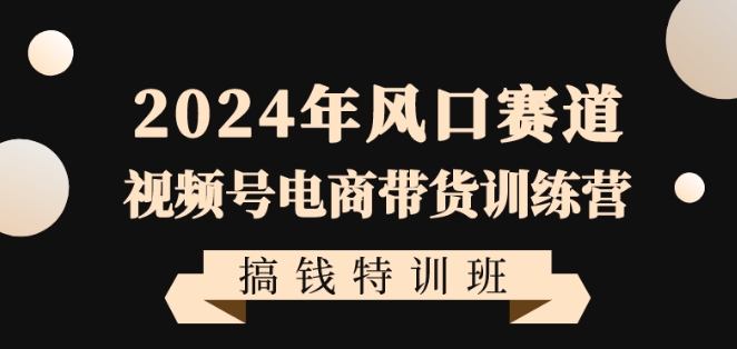 2024年风口赛道视频号电商带货训练营搞钱特训班，带领大家快速入局自媒体电商带货_泡桐学堂