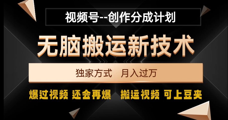视频号无脑搬运新技术，破原创壕流量，独家方式，爆过视频，还会再爆【揭秘】_泡桐学堂