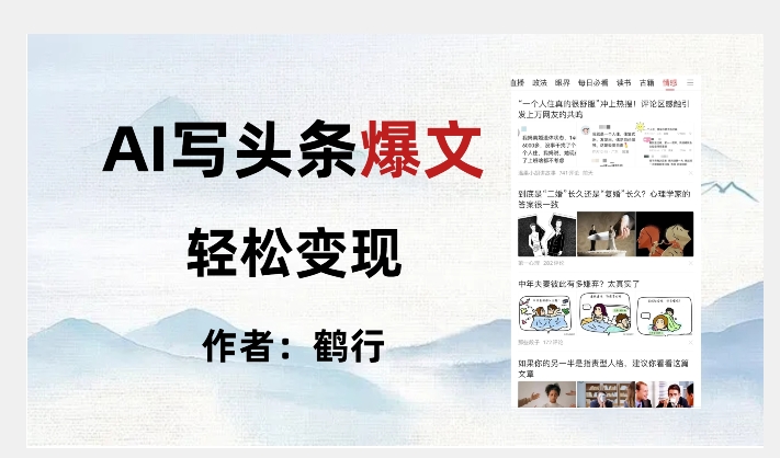 暴力拆解AI写头条爆文，轻松日入500+_泡桐学堂