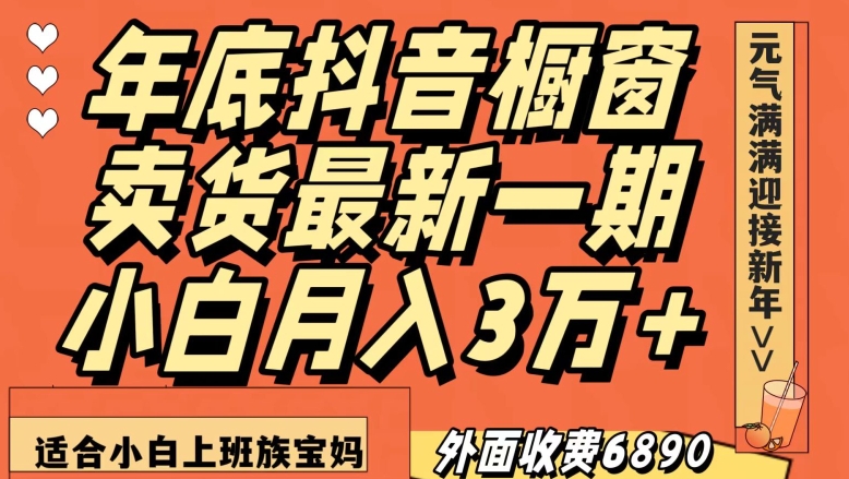外面收费6890元年底抖音橱窗卖货最新一期，小白月入3万，适合小白上班族宝妈【揭秘】_泡桐学堂