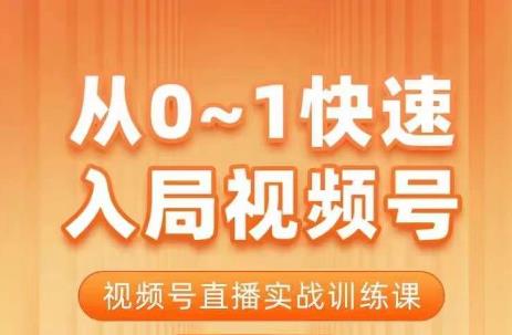 陈厂长·从0-1快速入局视频号课程，视频号直播实战训练课_泡桐学堂