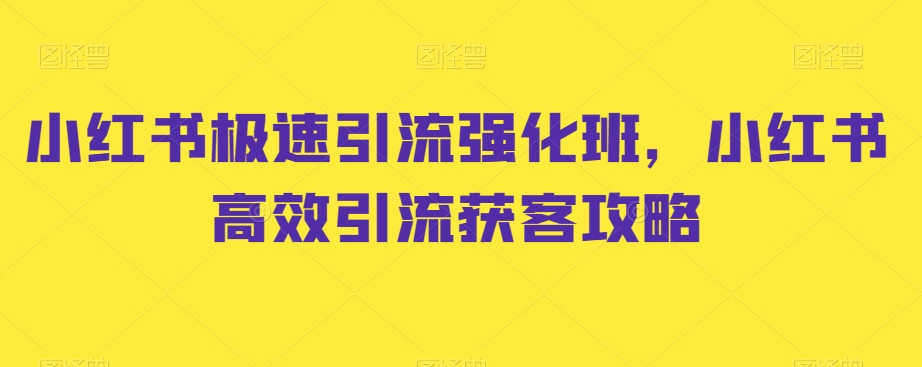 小红书极速引流强化班，小红书高效引流获客攻略_泡桐学堂