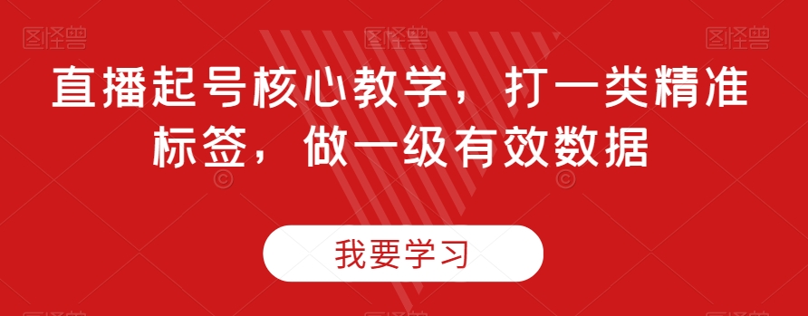 直播起号核心教学，打一类精准标签，做一级有效数据_泡桐学堂