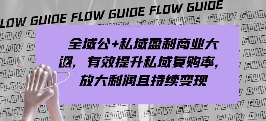 全域公+私域盈利商业大课，有效提升私域复购率，放大利润且持续变现_泡桐学堂