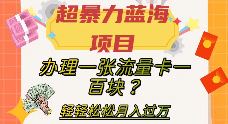 超暴力蓝海项目，办理一张流量卡一百块？轻轻松松月入过万，保姆级教程【揭秘】_泡桐学堂