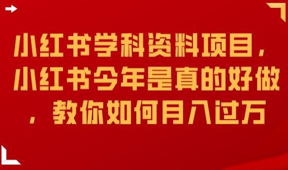 小红书学科资料项目，小红书今年是真的好做，教你如何月入过万【揭秘】_泡桐学堂