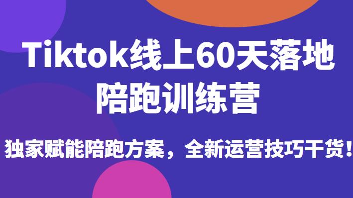 Tiktok线上60天落地陪跑训练营，独家赋能陪跑方案，全新运营技巧干货_泡桐学堂