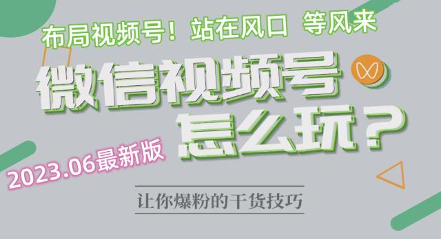 2023.6视频号最新玩法讲解，布局视频号，站在风口上_泡桐学堂