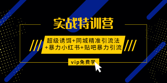 实战特训营:超级诱饵+同城精准引流法+暴力小红书+贴吧暴力引流（视频课程）_泡桐学堂