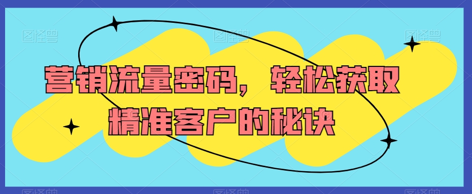 营销流量密码，轻松获取精准客户的秘诀_泡桐学堂