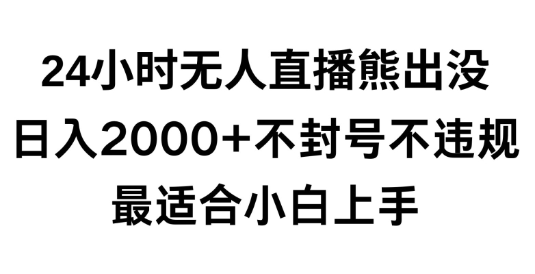 快手24小时无人直播熊出没，不封直播间，不违规，日入2000+，最适合小白上手，保姆式教学【揭秘】_泡桐学堂