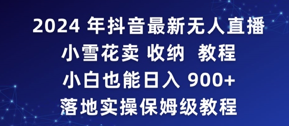 2024年抖音最新无人直播小雪花卖收纳教程，小白也能日入900+落地实操保姆级教程【揭秘】_泡桐学堂