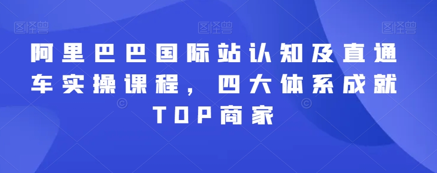 阿里巴巴国际站认知及直通车实操课程，四大体系成就TOP商家_泡桐学堂