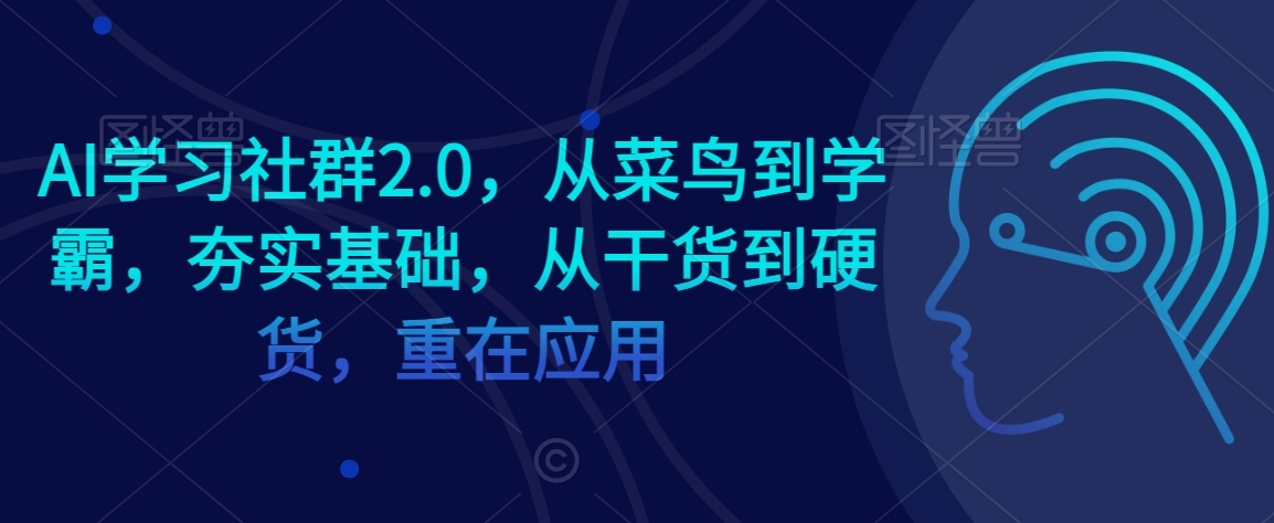 AI学习社群2.0，从菜鸟到学霸，夯实基础，从干货到硬货，重在应用_泡桐学堂