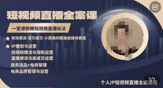 高品质IP短视频直播全案课程，一堂课俯瞰短视频直播玩法_泡桐学堂