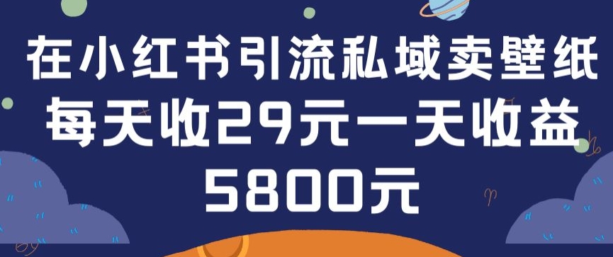 在小红书引流私域卖壁纸每张29元单日最高卖出200张(0-1搭建教程)【揭秘】_泡桐学堂