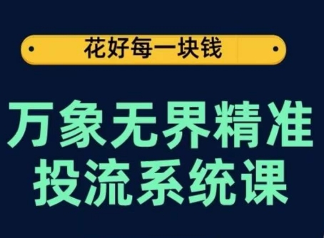 万象无界精准投流系统课，从关键词到推荐，从万象台到达摩盘，从底层原理到实操步骤_泡桐学堂