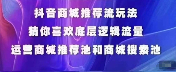 抖音商城运营课程，猜你喜欢入池商城搜索商城推荐人群标签覆盖_泡桐学堂