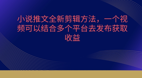 小说推文全新剪辑方法，一个视频可以结合多个平台去发布获取【揭秘】_泡桐学堂