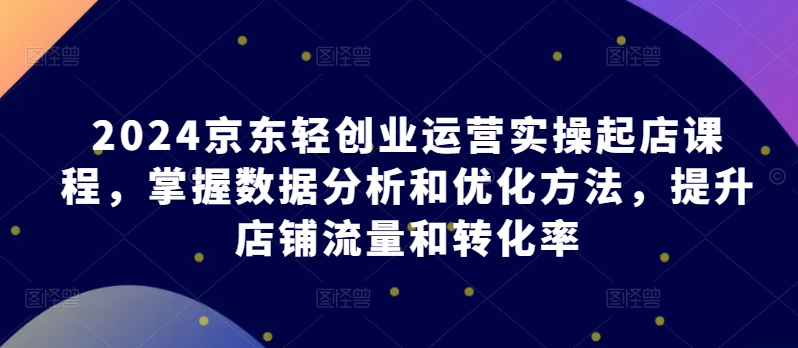 2024京东轻创业运营实操起店课程，掌握数据分析和优化方法，提升店铺流量和转化率_泡桐学堂