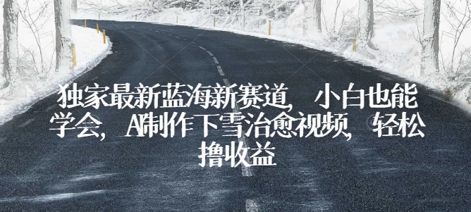 独家最新蓝海新赛道，小白也能学会，AI制作下雪治愈视频，轻松撸收益【揭秘】_泡桐学堂
