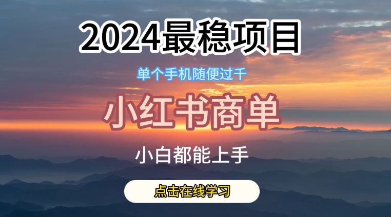 2024最稳蓝海项目，小红书商单项目，没有之一【揭秘】_泡桐学堂