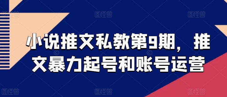 小说推文私教第9期，推文暴力起号和账号运营_泡桐学堂