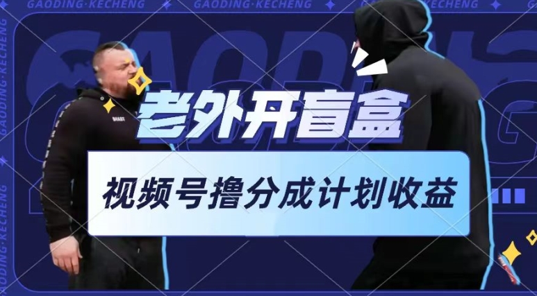 老外开盲盒视频，撸视频号分成计划收益，每天只需一小时，新手小白轻松上手【揭秘】_泡桐学堂