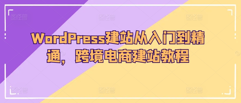 WordPress建站从入门到精通，跨境电商建站教程_泡桐学堂