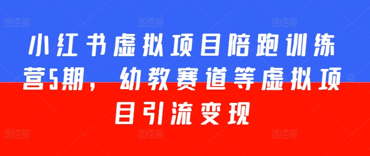 小红书虚拟项目陪跑训练营5期，幼教赛道等虚拟项目引流变现_泡桐学堂