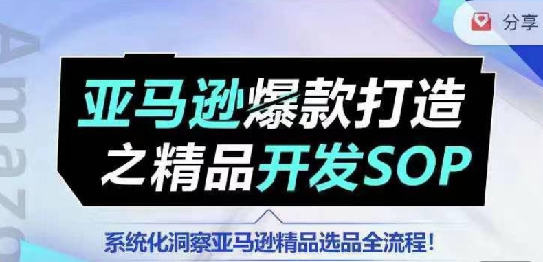 【训练营】亚马逊爆款打造之精品开发SOP，系统化洞察亚马逊精品选品全流程_泡桐学堂