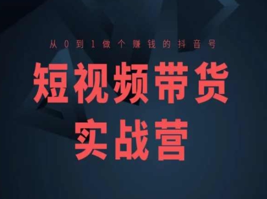 短视频带货实战营(高阶课)，从0到1做个赚钱的抖音号_泡桐学堂