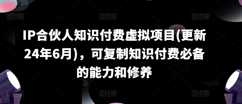 IP合伙人知识付费虚拟项目(更新24年6月)，可复制知识付费必备的能力和修养_泡桐学堂