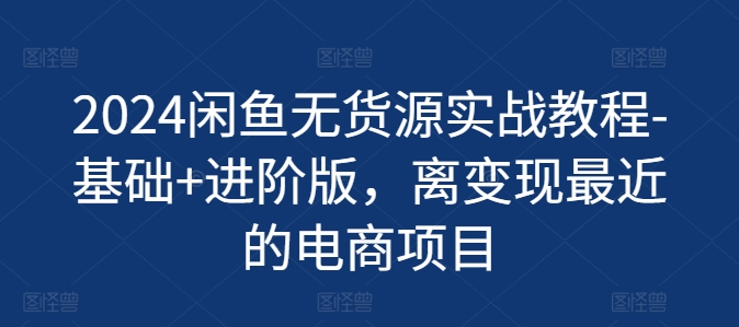 2024闲鱼无货源实战教程-基础+进阶版，离变现最近的电商项目_泡桐学堂