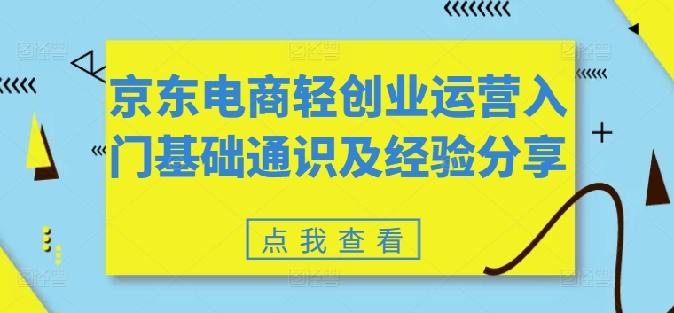 京东电商轻创业运营入门基础通识及经验分享_泡桐学堂