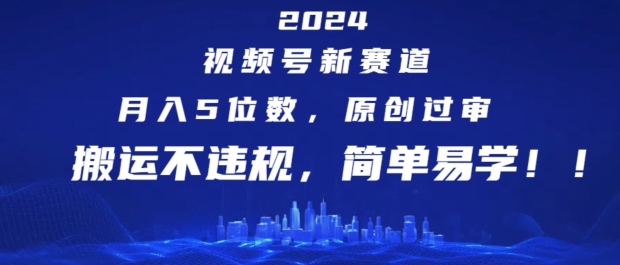2024视频号新赛道，月入5位数+，原创过审，搬运不违规，简单易学【揭秘】_泡桐学堂