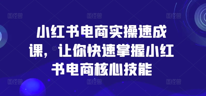 小红书电商实操速成课，让你快速掌握小红书电商核心技能_泡桐学堂
