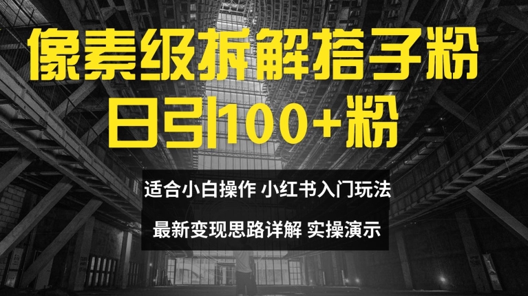 像素级拆解搭子粉，日引100+，小白看完可上手，最新变现思路详解【揭秘】_泡桐学堂
