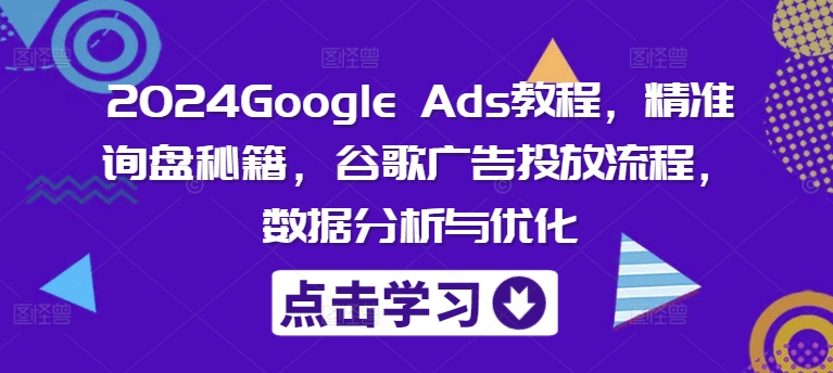 2024Google Ads教程，精准询盘秘籍，谷歌广告投放流程，数据分析与优化_泡桐学堂