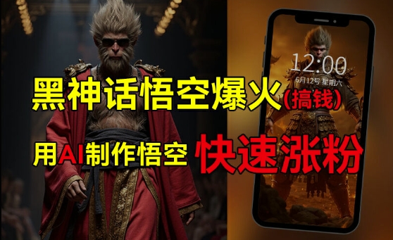 黑神话悟空爆火，已有人利用这波热点变现几十万，普通人也可用AI蹭上这波热度搞钱，有多重变现方法_泡桐学堂