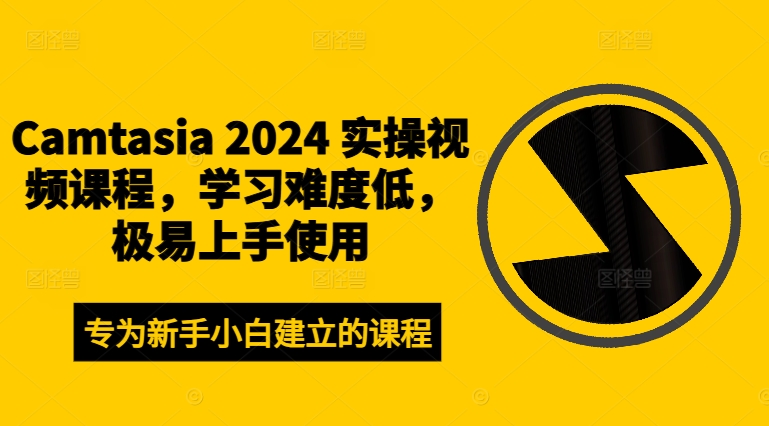 Camtasia 2024 实操视频课程，学习难度低，极易上手使用_泡桐学堂