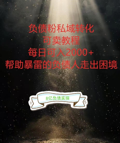 负债粉掘金计划，帮助负债者解决问题，债务规划，债务重组，最好的变现方式【揭秘】_泡桐学堂