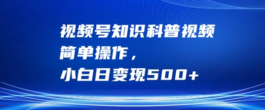 视频号知识科普视频，简单操作，小白日变现500+【揭秘】_泡桐学堂