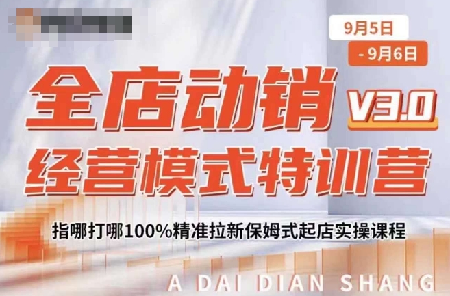 全店动销经营模式特训营，指哪打哪100%精准拉新保姆式起店实操课程_泡桐学堂