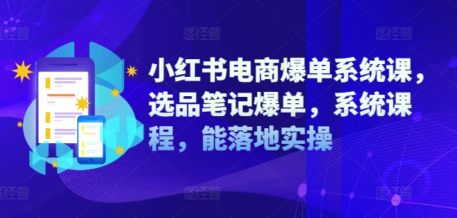 小红书电商爆单系统课，选品笔记爆单，系统课程，能落地实操_泡桐学堂