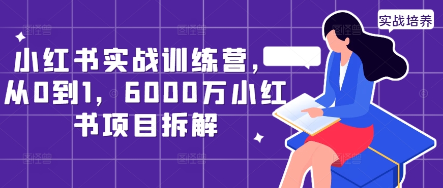 小红书实战训练营，从0到1，6000万小红书项目拆解_泡桐学堂