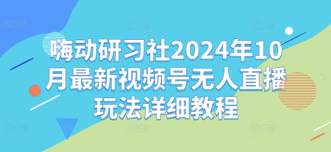 嗨动研习社2024年10月最新视频号无人直播玩法详细教程_泡桐学堂