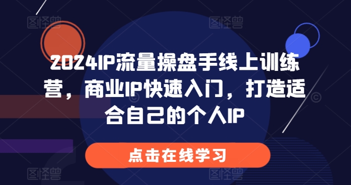 2024IP流量操盘手线上训练营，商业IP快速入门，打造适合自己的个人IP_泡桐学堂